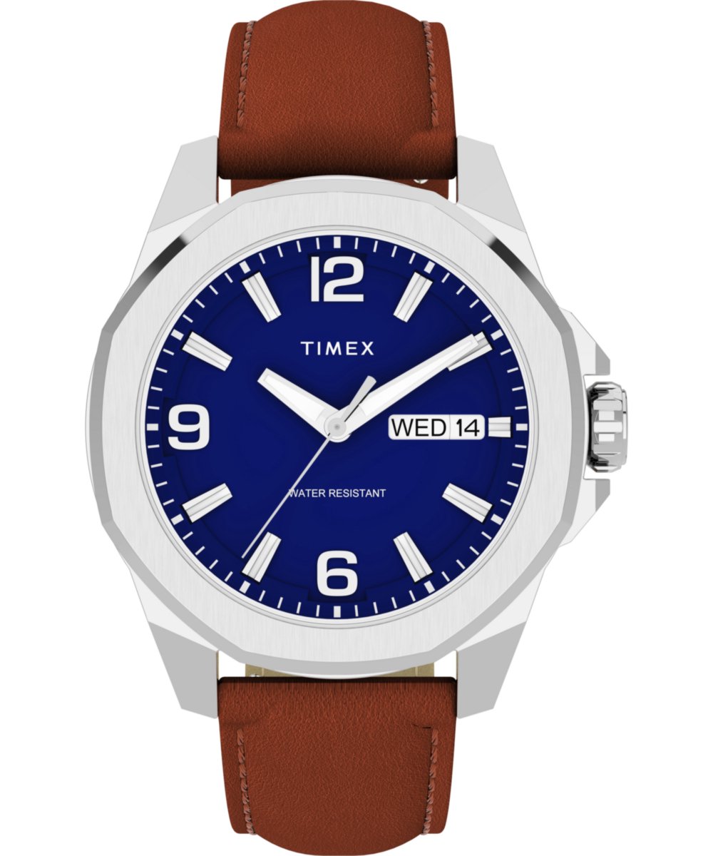 Timex Trend Essex TW2W92800 Horloge - Leer - Bruin - Ø 46 mm