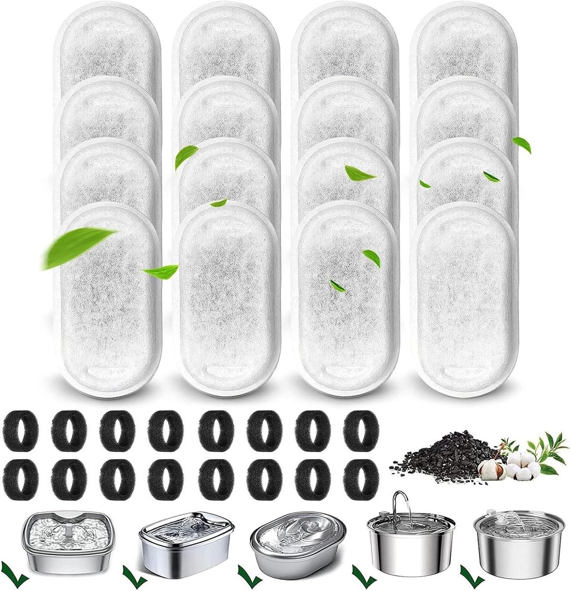 Filterset voor drinkfontein voor katten, 4,13 inch, hoge filtratie-efficiëntie