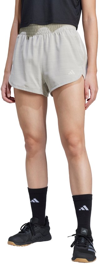 Short d'entraînement tissé taille haute adidas Performance Pacer 3 bandes - Femme - Grijs- M 8 cm