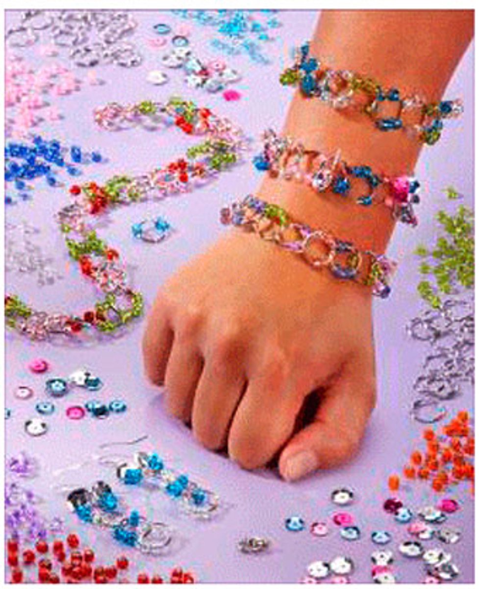 Totum Bling Rings armbandjes maken creatief speelgoed meisjes 1000+ kralen en ringetjes knutselen sieradenset - cadeautip — afbeelding 8
