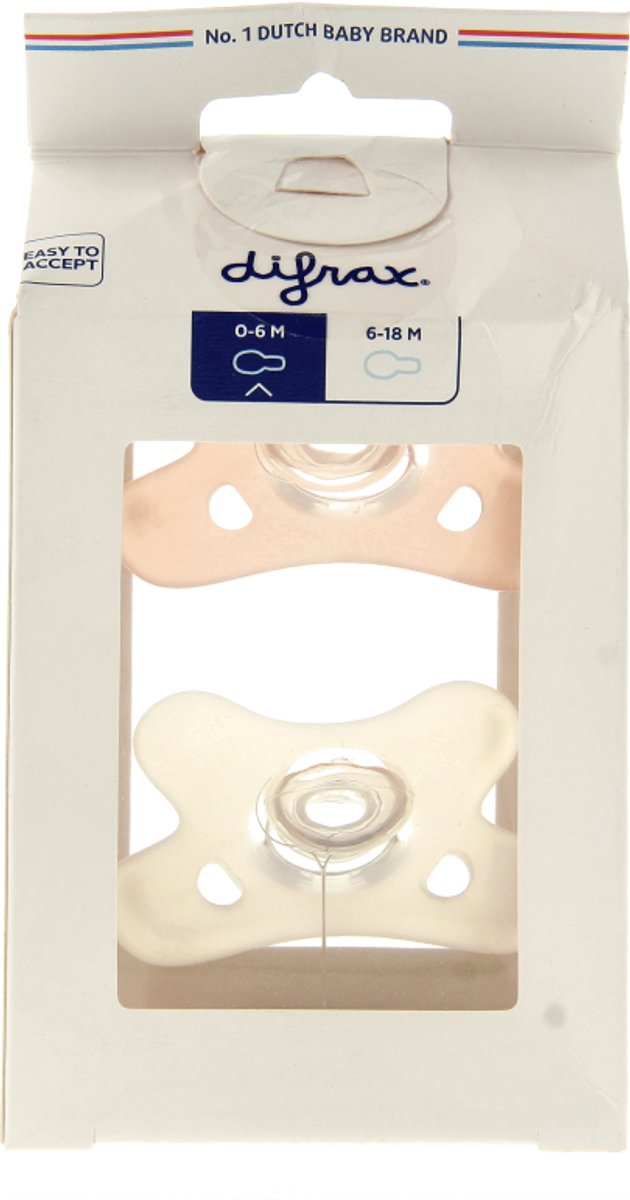 Difrax Fopspeen Natural 0-6m 2pack Assorti van Difrax — afbeelding 2