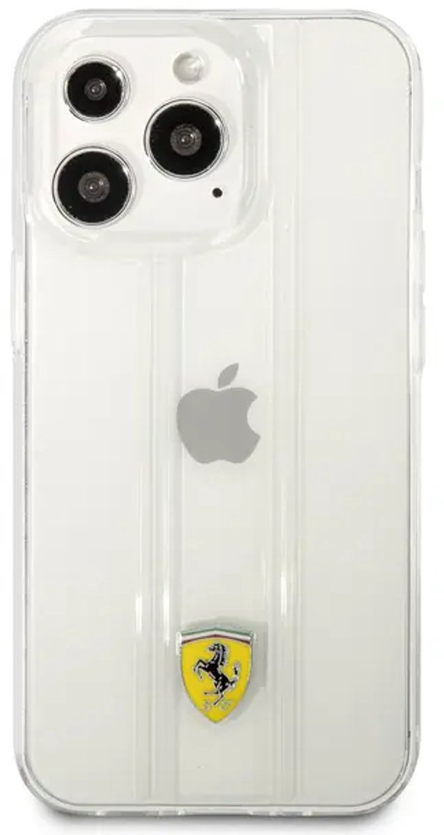 Ferrari PC/TPU 3D Stripes Backcover hoesje voor iPhone 13 Pro - Transparant
