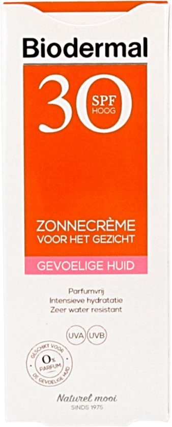Biodermal Zonnecreme voor de Gevoelige huid - SPF 30 - 50ml - Zonnecreme voor het gezicht