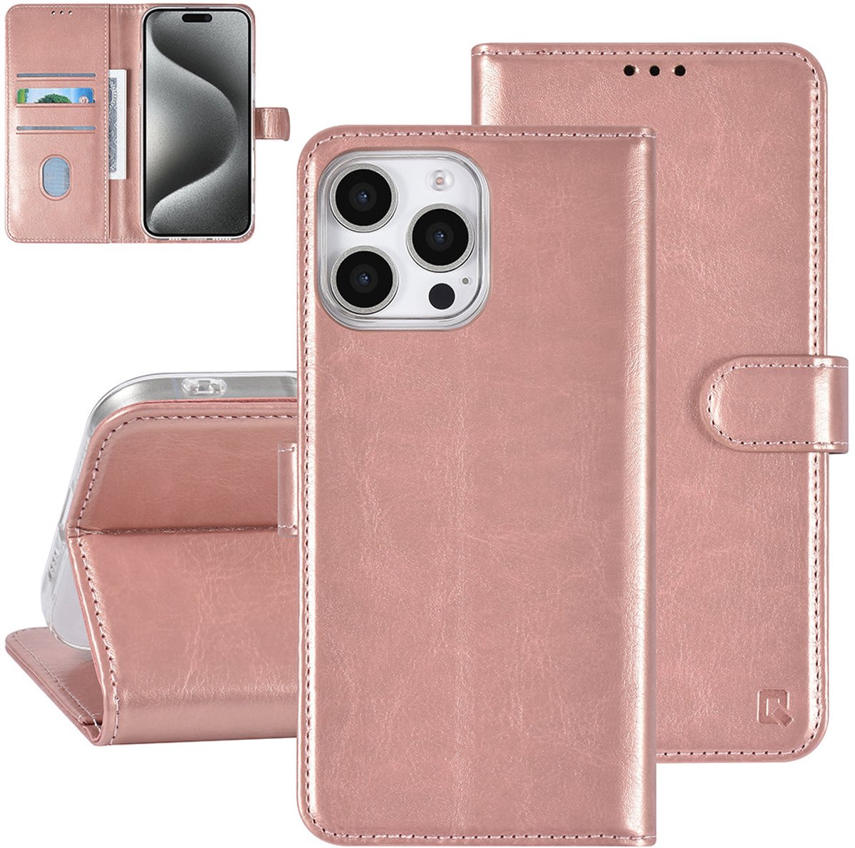TUNIQ Back cover - iPhone 16 Pro Max - Pink - 360°-bescherming - Magneetsluiting
