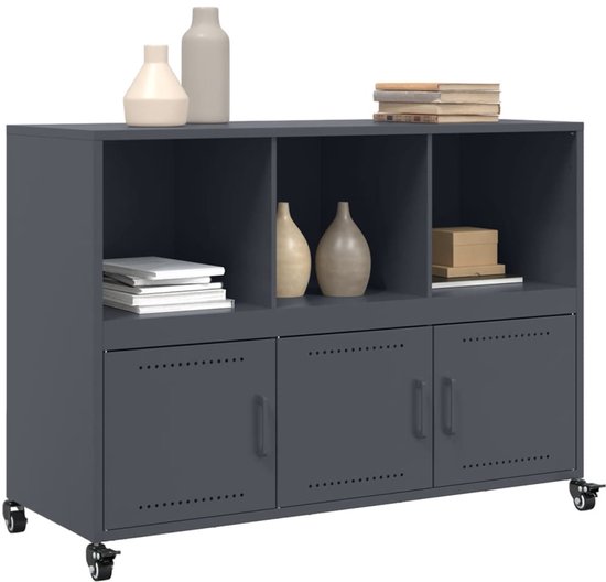 vidaXL - Buffet - 100,5x39x72 - cm - laminé à froid - acier - anthracite