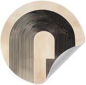 WallCircle® - Papier peint cercle 50x50 cm - Stickers muraux Arche - Rayures - Minimaliste - Zwart - Cercle mural salon - Cercle mural chambre - Décoration de chambre autocollante - Accessoires de Décoration murale