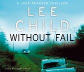 Boekomslag van 'Without Fail', een Jack Reacher thriller van Lee Child. Een mistige landweg met op de voorgrond postbussen.