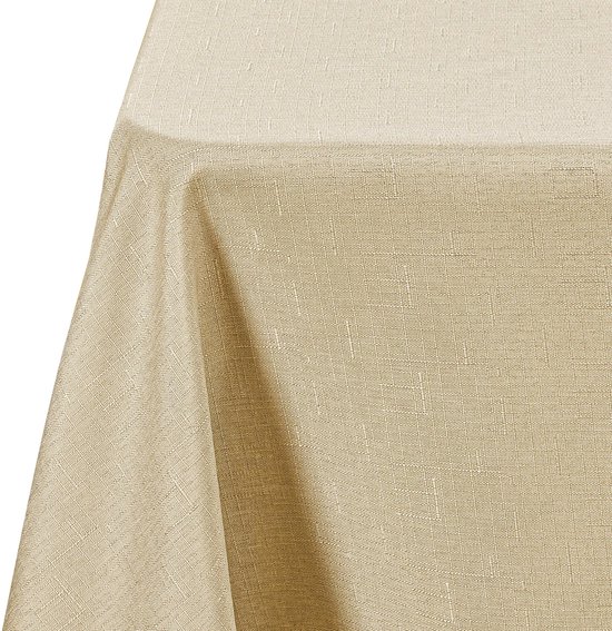 Tafelkleed Ovaal 160x260 cm Gecoat Linnen Effect Gedessineerde Vuil en