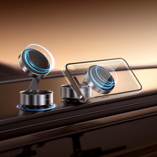 DOMAVER Vacuüm-magnetische telefoonhouder voor in de auto, ultrasterke N52 magneet, voor iPhone 16/15/14/13/12 Pro Max Samsung Google, TÜV-geteste zuigkracht, voor metaal, glas, muur, spiegel en