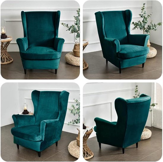 2-delige oorfauteuilhoes met armleuningen, Scandinavische moderne