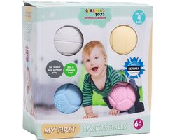Mijn eerste Sensory ballenset 4 stuks Gerardo's Toys - voedselveilig materiaal - gemaakt in Europa
