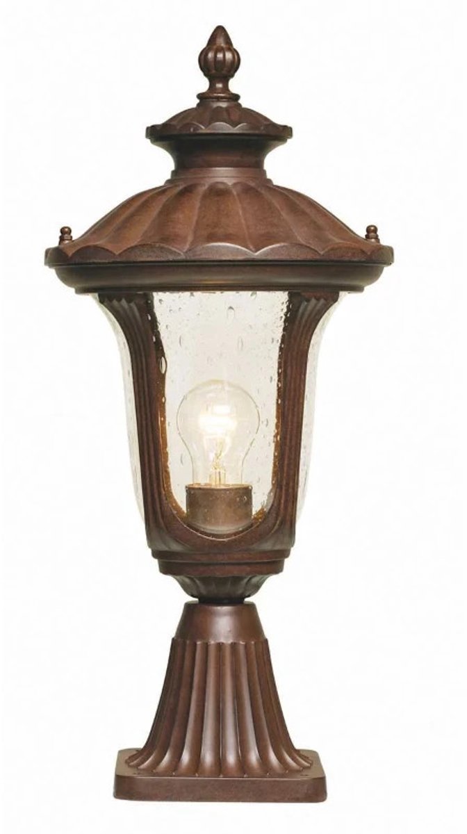 Elstead Lighting Mini LED Tuin Pilaar Chicago | 1X E27 Max 100W | IP44 (Outdoor) | Rusty Bronze Patina