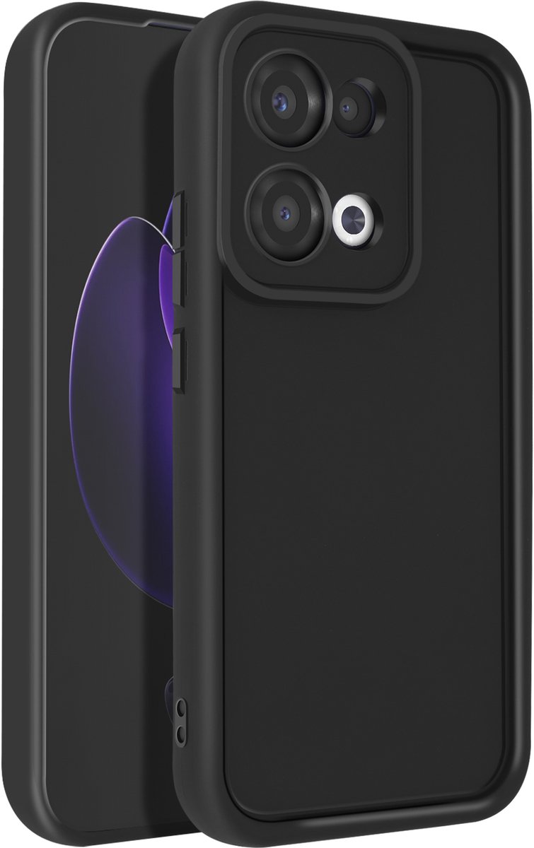 Avizar Hoes Geschikt voor Oppo Reno 13 Silicone Non Slip Camera Beschermd, Zwart