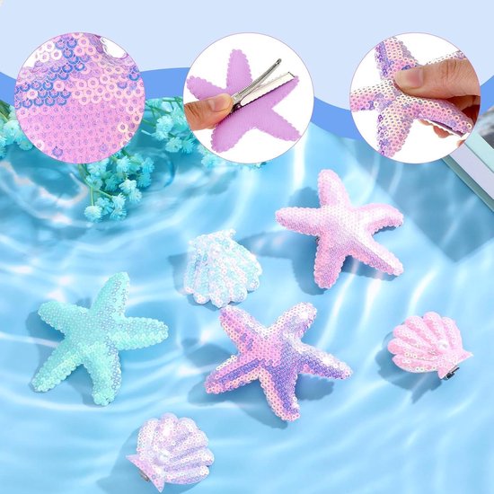 Atigy Zeester bruidshoofdband met zilveren parels, zeemeermin haaraccessoires voor vrouwen (zilver, één maat