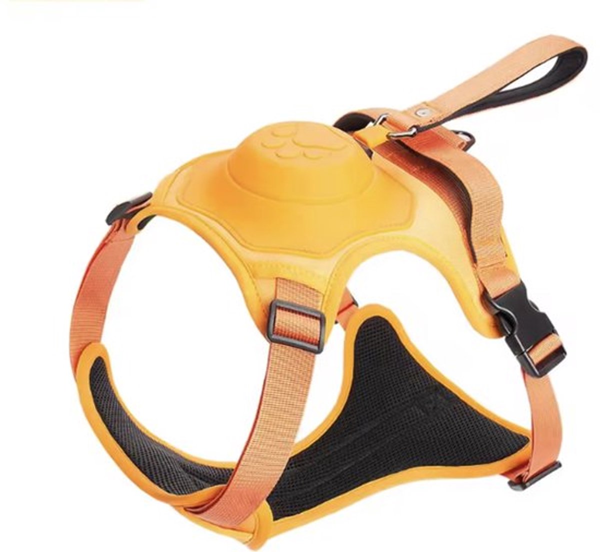 Bealive® Honden riem - Harnas - Uittrekbare riem - Anti slag of nek blessure - Voor middel grote honden - Kunststof - Oranje - Handig voor sporten, hiken of wandelen