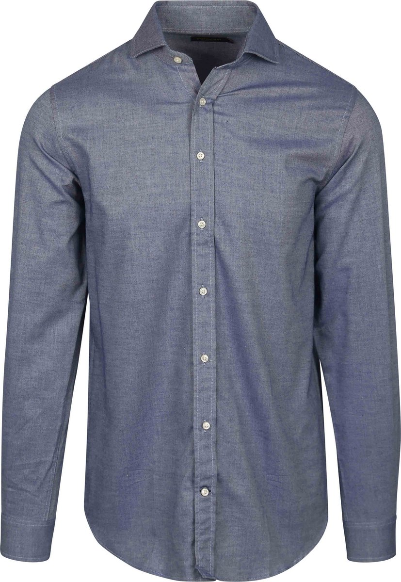 Steppin' Out Overhemd Twill Blauw - Maat XL - Heren - Casual Shirt