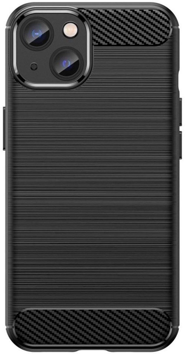 Mobiq Carbon Look Hoesje geschikt voor iPhone 14 Plus - Flexibele TPU Case