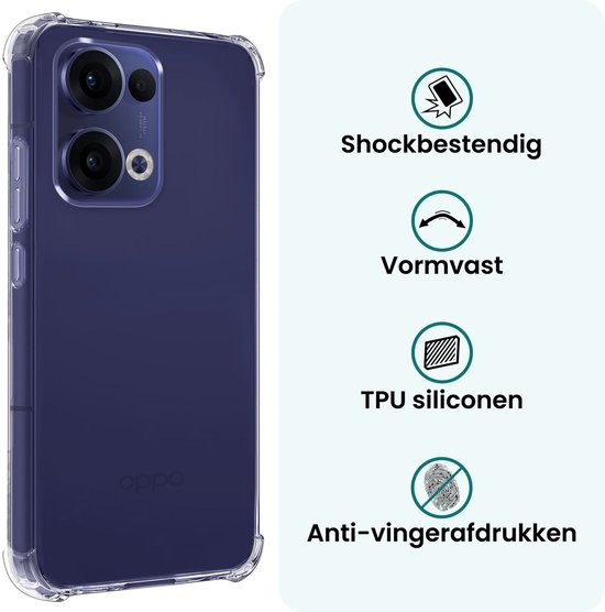 Coque compatible avec OPPO Reno 13, coque antichoc en Siliconen , coque arrière transparente