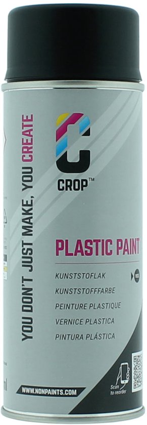 Peinture Plastique CROP NOIR MAT bombe aérosol 400ml