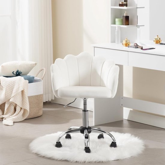 Bürohocker Homeoffice Stuhl, Schminkstuhl, höhenverstellbar, mit Armlehnen Samtsitz