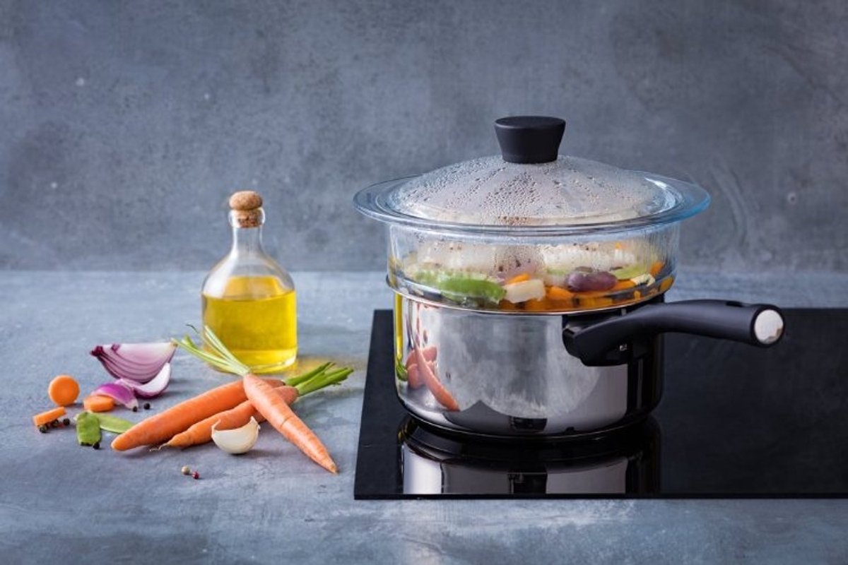 Stoommand Met Deksel - Ø20 cm - Pyrex — cadeau in Kookcadeaus - foto 2