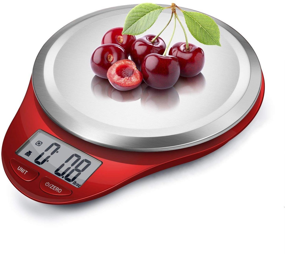 Digitale Keukenweegschaal van Roestvrij Staal met Groot LCD-Display - Nauwkeurig tot 1g - Maximaal Gewicht 5kg - Tarra en Auto-Off Functie