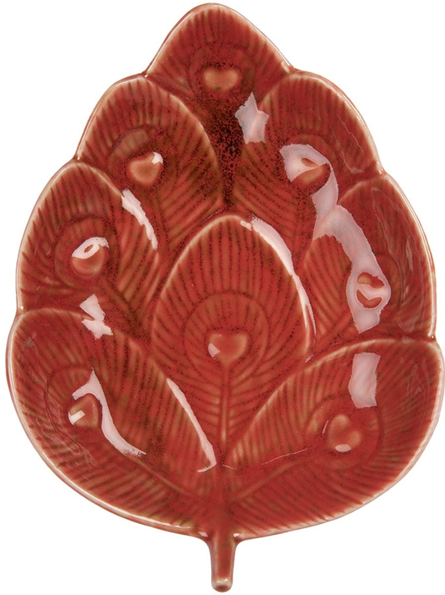 Decoratie schaal 16x12x3 cm Rood Keramiek