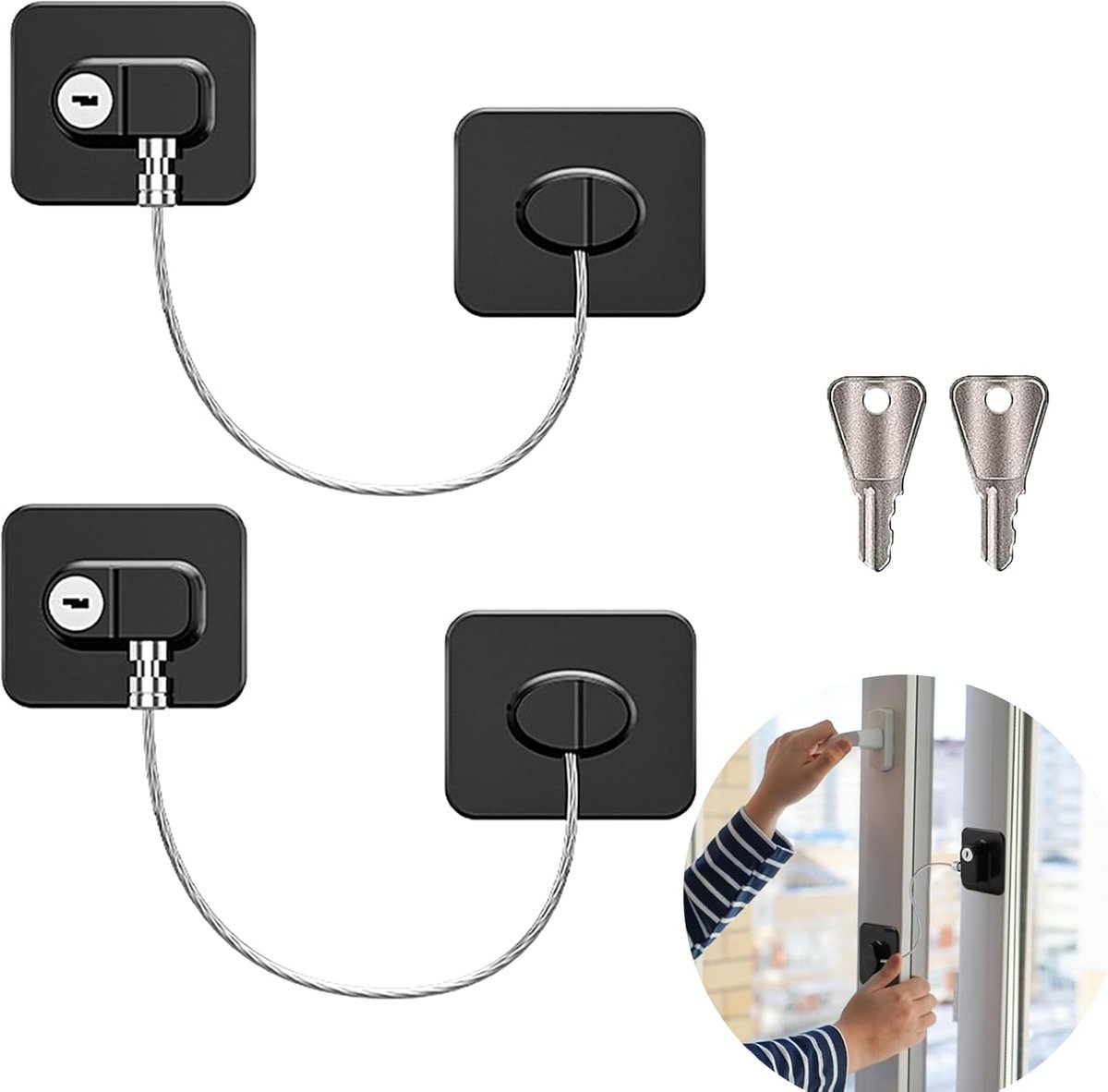 Image of 2 Stuks Koelkastslot voor Kinderbeveiliging - Eenvoudig te Installeren en Zonder Boren