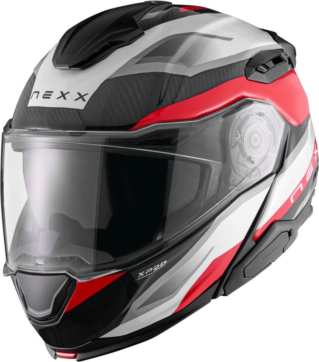Nexx X.Lifetour Pro Mile Carbon Wit Rood Systeemhelm - Maat M - Helm