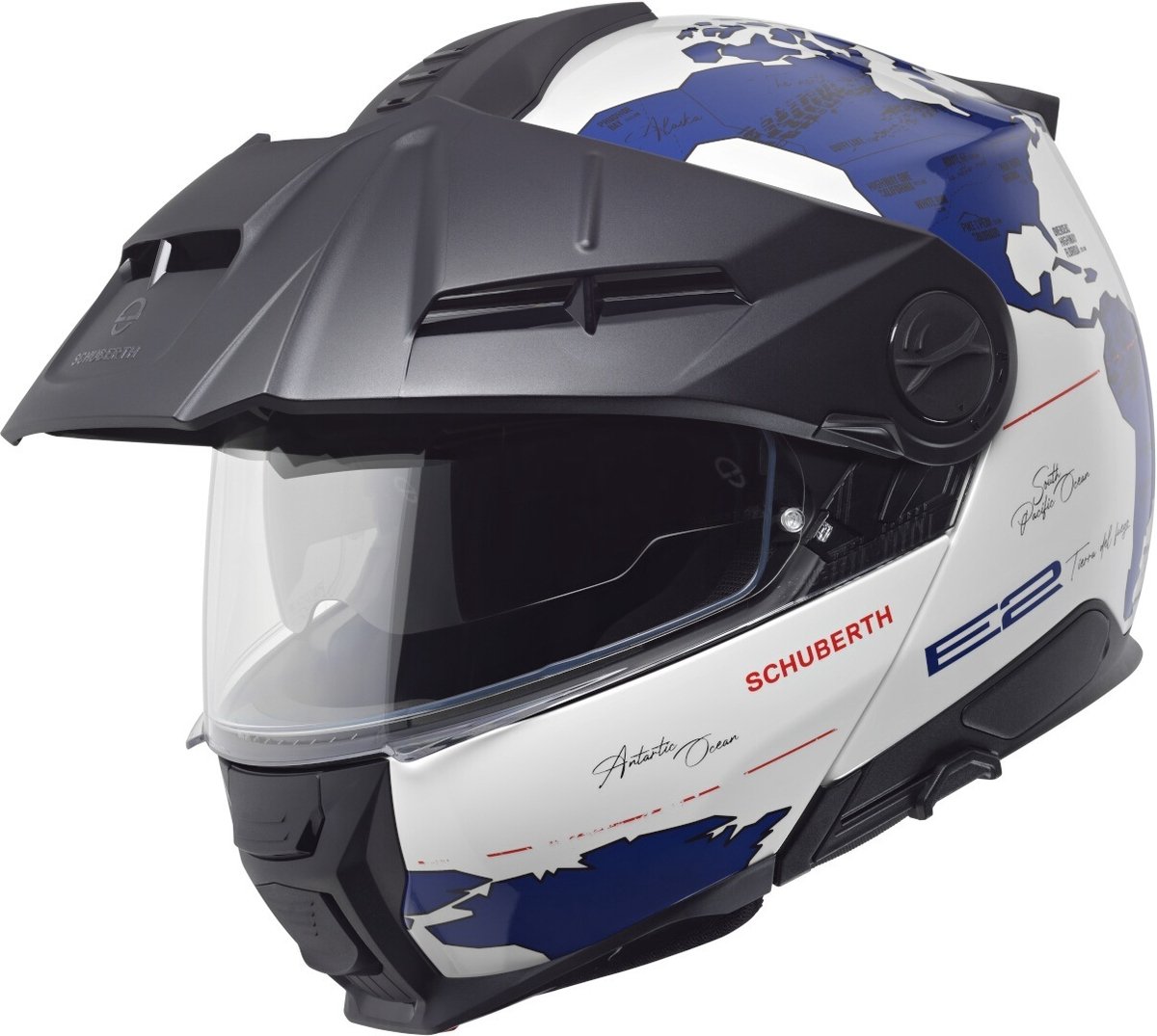 Schuberth E2 Atlas Wit Blauw Systeemhelm - Maat XXL - Helm