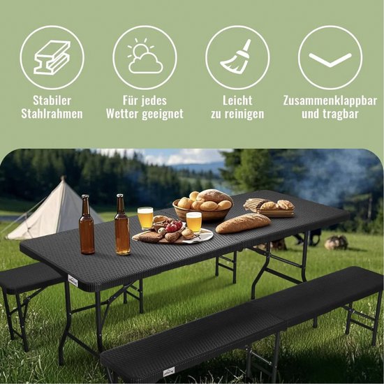 Orange85 grijze inklapbare campingtafel