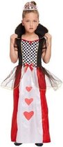 KINDEREN Meisjes Alice in Wonderland Queen of Hearts Kostuum | De Koningin van de Harten Jurk | Kleur: Rood / Wit / Zwart | Harten Koningin | Carnavalskleding | Verkleedkleding | Feest Kostuu
