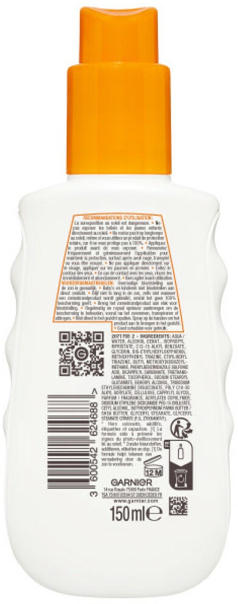 Garnier Ambre Solaire Hydra 24 Protect Zonnebrandspray SPF 50 - 6 x 150 ml - Voordeelverpakking