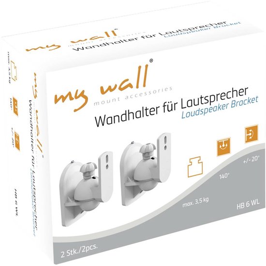My Wall luidspreker muurbeugel set voor kleine luidsprekers - tot 3,5 kg / wit van My Wall — afbeelding 3
