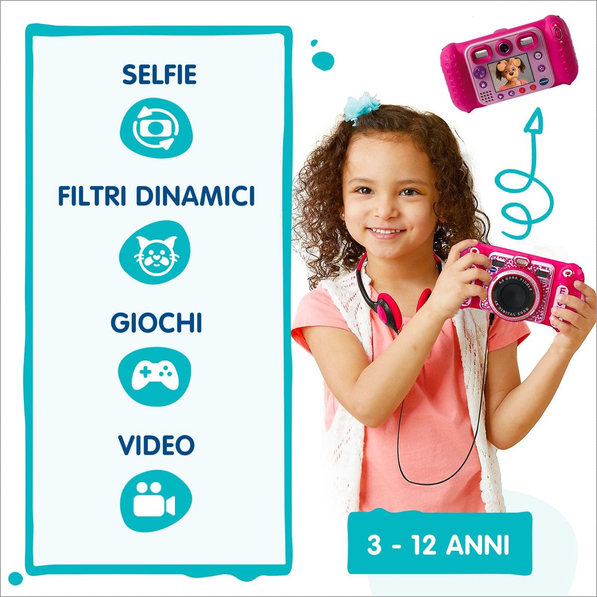 VTech KidiZoom Duo DX Camera - 10-in-1 Interactieve Speelgoedcamera - Kindercamera - Van 4 tot 10 Jaar - Blauw — afbeelding 5