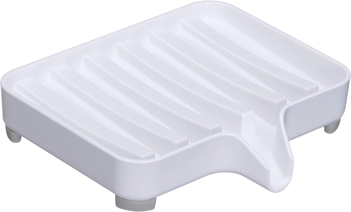 MIST Soap Tray in White ABS Resin/Silicone 11 x 10 x 2 cm