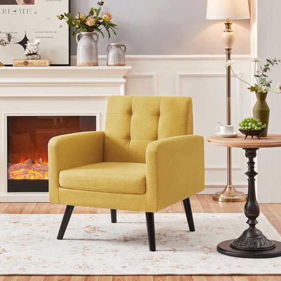 Havana oorfauteuil - gestoffeerde lounge stoel/ fauteuil - WIT (BI) - Felt - 849 bij FP Collection