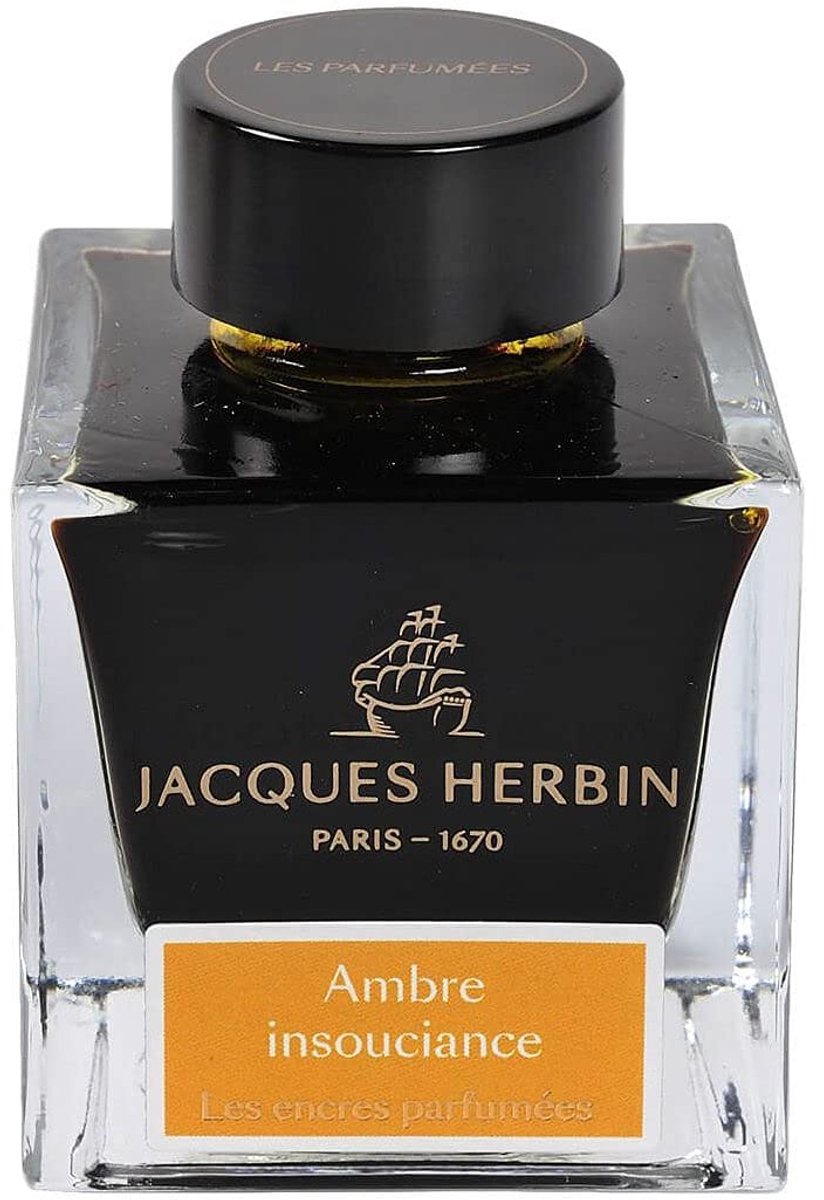 Jacques Herbin 14741JT Geurinkt 50 ml voor vulpen en rollerbalpen, Amber Insouciance