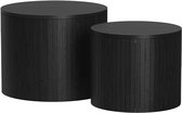 Vicco Tavilo Salontafel set – 48 x 48 cm 2 delen Eiken/zwart
