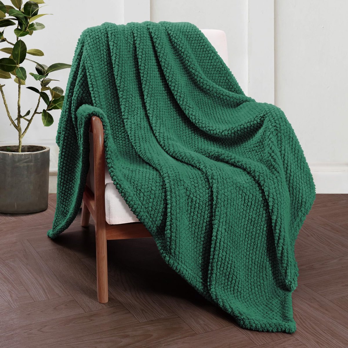 Ibenzoa Grote, Zachte Flanel Dekken – Donkergroen, 150 x 200 cm