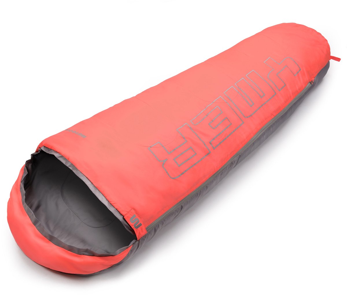 Meteor Ymer - Slaapzak - neon oranje/grijs