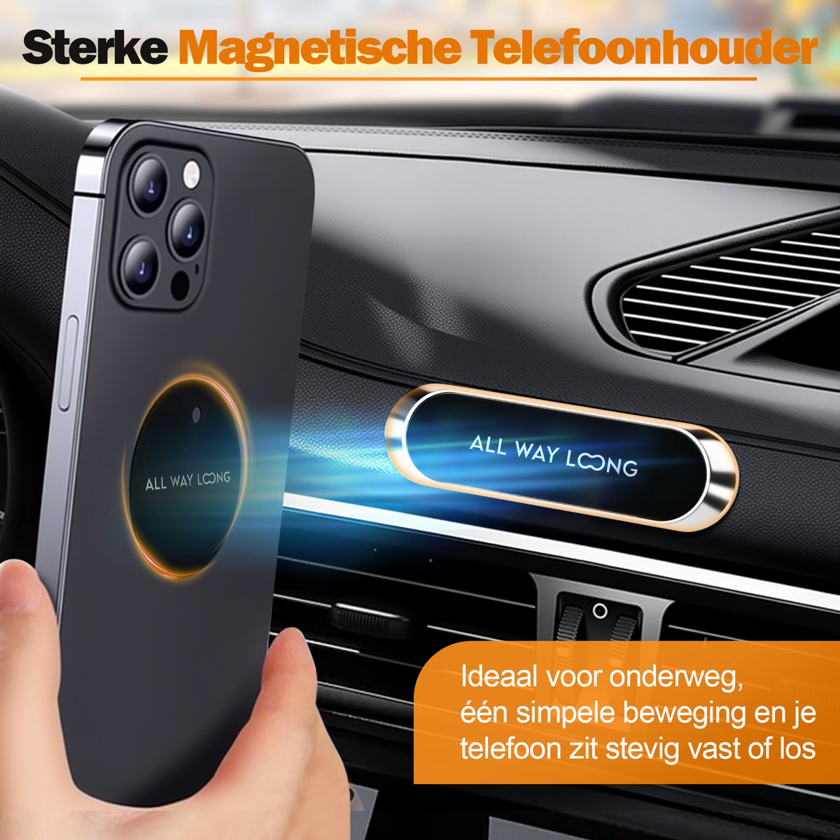 Telefoonhouder Auto Magnetisch - Dashboard - Extreem Sterke Magneet - Off-Road & Drempel Proof - GSM Houder - Telefoonhouders Auto - Auto Accessoires - Zwart — cadeau in Cadeau-ideeën - foto 2
