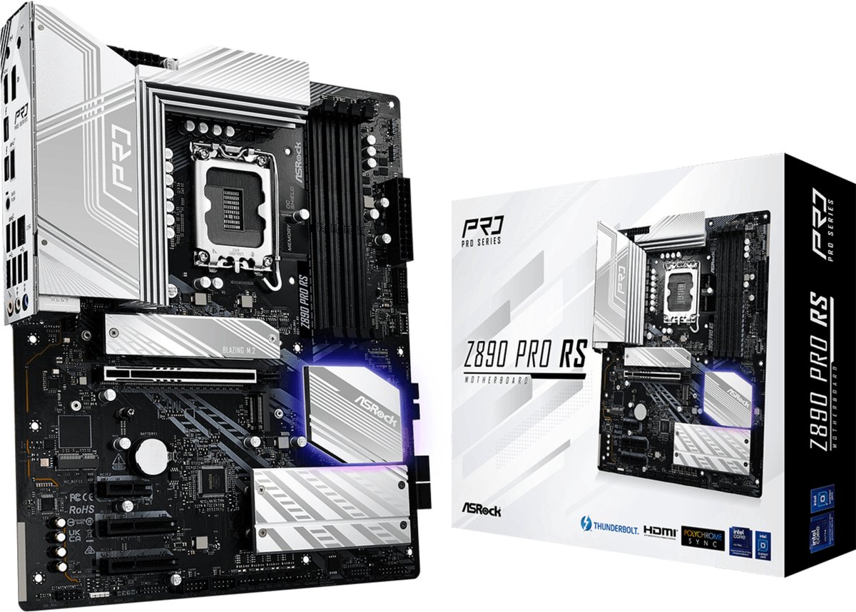 ASRock Z890 Pro RS - Moederbord - LGA 1851 Socket - DDR5 256GB - PCIe Gen5