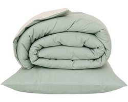 Bibelotte Dekbedovertrek - Zeegroen - 140x220 cm