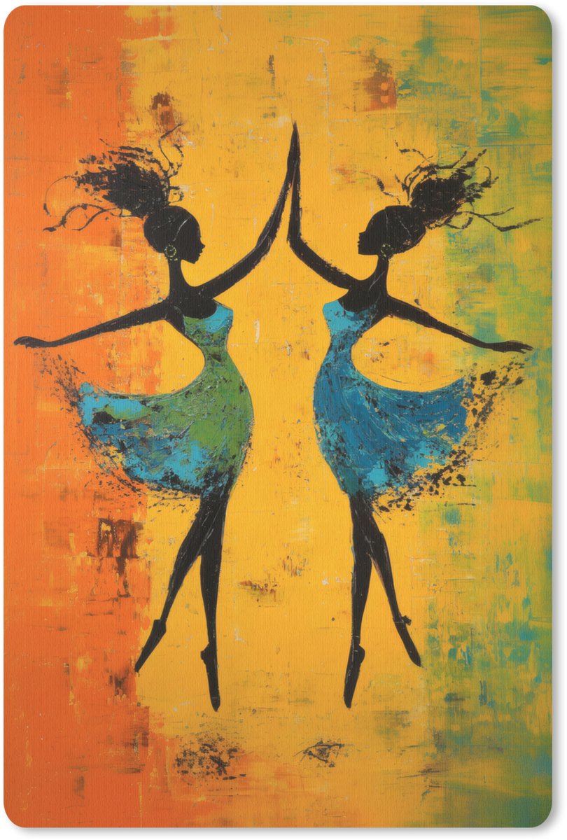 Muismat 18x27 cm - Mousepad Dansen - Vrouwen - Verfstructuur - Muismatten