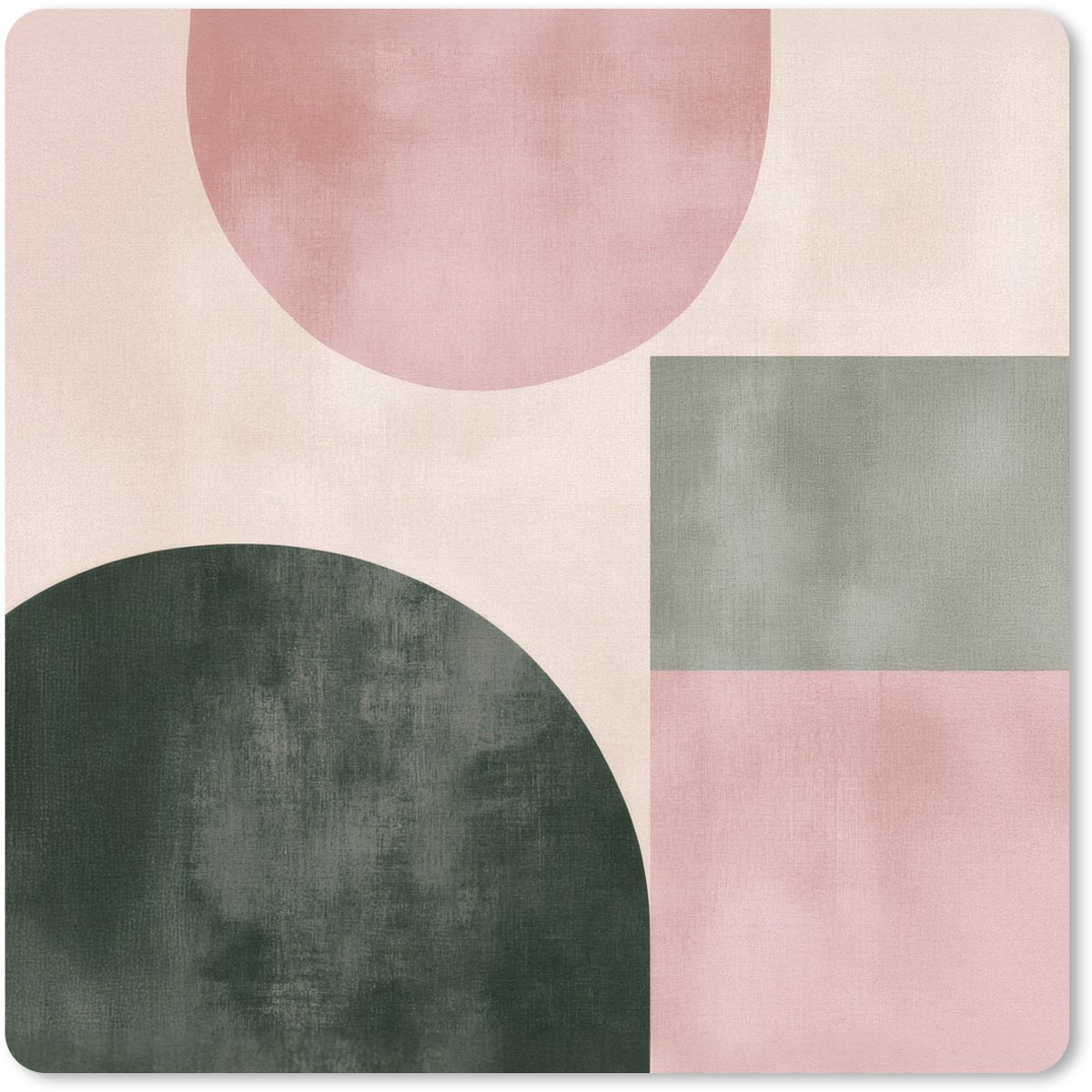 Muismat 30x30 cm - Mousepad Vormen - Abstract - Cirkel - Zwart - Muismatten