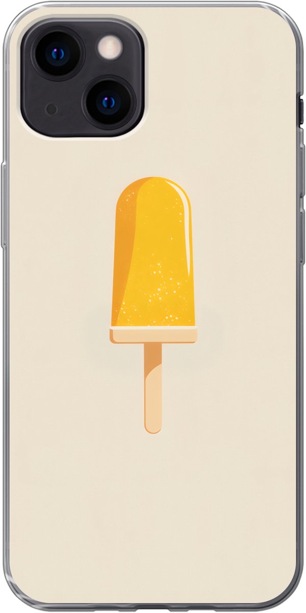 Telefoonhoesje Geschikt voor iPhone 13 mini hoesje - Oranje - Stokje - Waterijsje - Siliconen Telefoonhoesje Telefoonhoesje