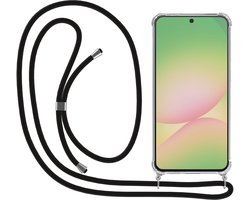 Smartphonica Telefoonhoesje Geschikt voor Samsung Galaxy A56 met Koord en Stootrand - TPU Backcover Shockproof met Lanyard - Transparant geschikt voor Samsung Galaxy A56