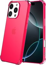 Smartphonica Telefoonhoesje Geschikt voor iPhone 16 Pro Max Transparant Schokbestendig Siliconen Hoesje met Stootrand - Shockproof Back Cover Case - Neon Roze geschikt voor iPhone 16 Pro Max
