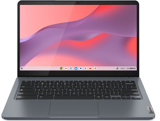 Lenovo IdeaPad Slim 3 Chrome 14IAN8 Intel Core i3 N-series i3-N305 Chromebook 35,6 cm (14") Full HD 8 GB LPDDR5-SDRAM 256 GB eMMC Wi-Fi 6E (802.11ax) ChromeOS Italiaans Grijs - Lenovo - Hoofdafbeelding